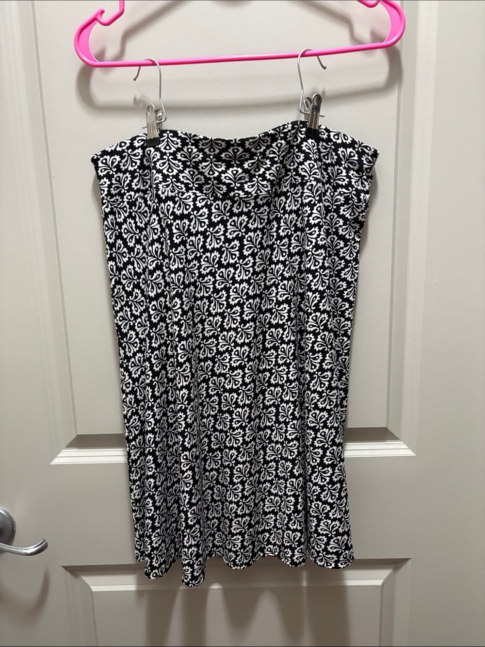 Talbots Black and White A-Line Skirt